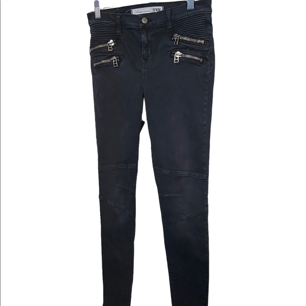 Lovers and Friends black Cole moto skinny jeans size 27. - Picture 2 of 6